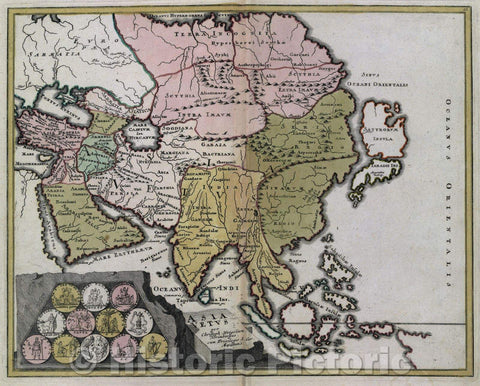 Historic Map : Asia vetus per Christop: Weigelium. Norimbergae. cum privilegio s. caes. majestatis., c. 1720 , Vintage Wall Art