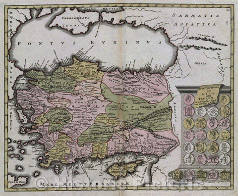 Historic Map : Asiae peninsula sive Asia intra Taurum exc: C. Weigelius. Norib: cum privileg: S. C. M., c. 1720 , Vintage Wall Art