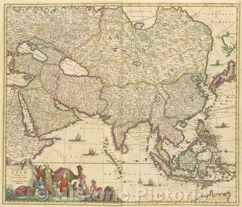 Historic Map : Accuratissima totius Asiae tabula recens emendata per Fredericum de Wit Amstelodami., 1680 , Vintage Wall Art