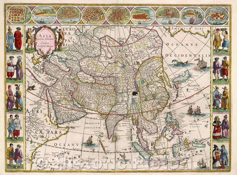 Historic Map : Asia noviter delineata auctore Guiljelmo Blaeuw., 1662 , Vintage Wall Art