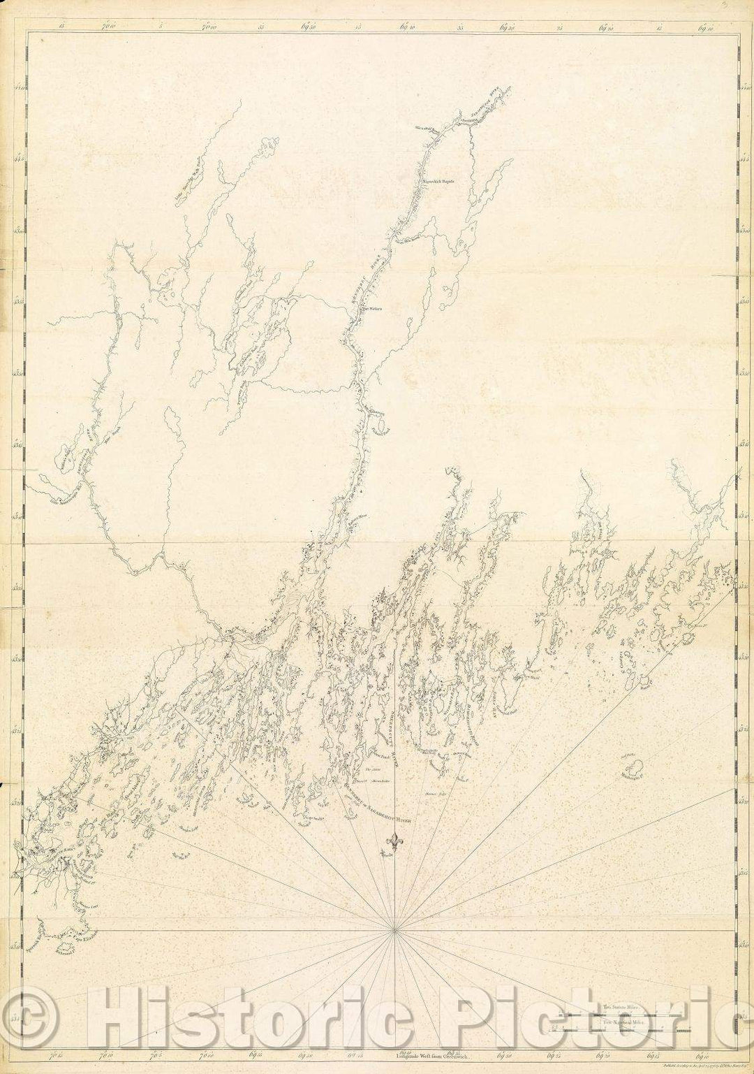 Historic Map : Coast of Maine from Spurwink River to Moose Point, Vintage Wall Art