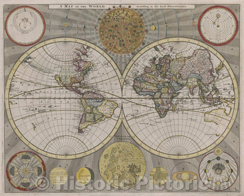 Historic Map : A Map of the World according to the latest Discoveries, Vintage Wall Art