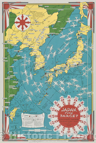 Historic Map : Japan the Target, 1943 , Vintage Wall Art