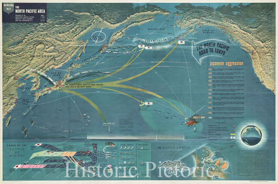 Historic Map : World War 2 in the North Sea Area NavWarMap No. 3, 1944 ...