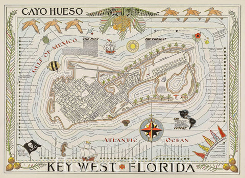 Historic Map : Key West Florida, Vintage Wall Art