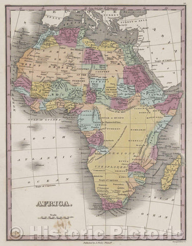 Historic Map : Africa., 1832 , Vintage Wall Art