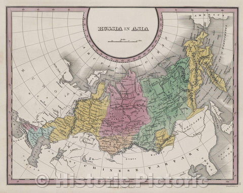 Historic Map : Russia in Asia, 1832 , Vintage Wall Art