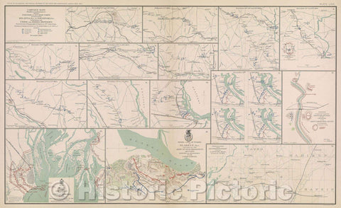 Historic Map : Campaign Maps (Numbers 1 to 11 inclusive) showing position of the 20th Army Corps on march from Atlanta, GA., to Savannah, GA., 1865 , Vintage Wall Art