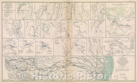 Historic Map : Title to maps 1 to 19 inclusive. Campaign maps showing position of the 20th Army Corps on the march from Chattanooga, Tenn., to Atlanta, 1864 , Vintage Wall Art