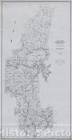 Historic Map : State of Maine  Somerset County, 1976 , Vintage Wall Art