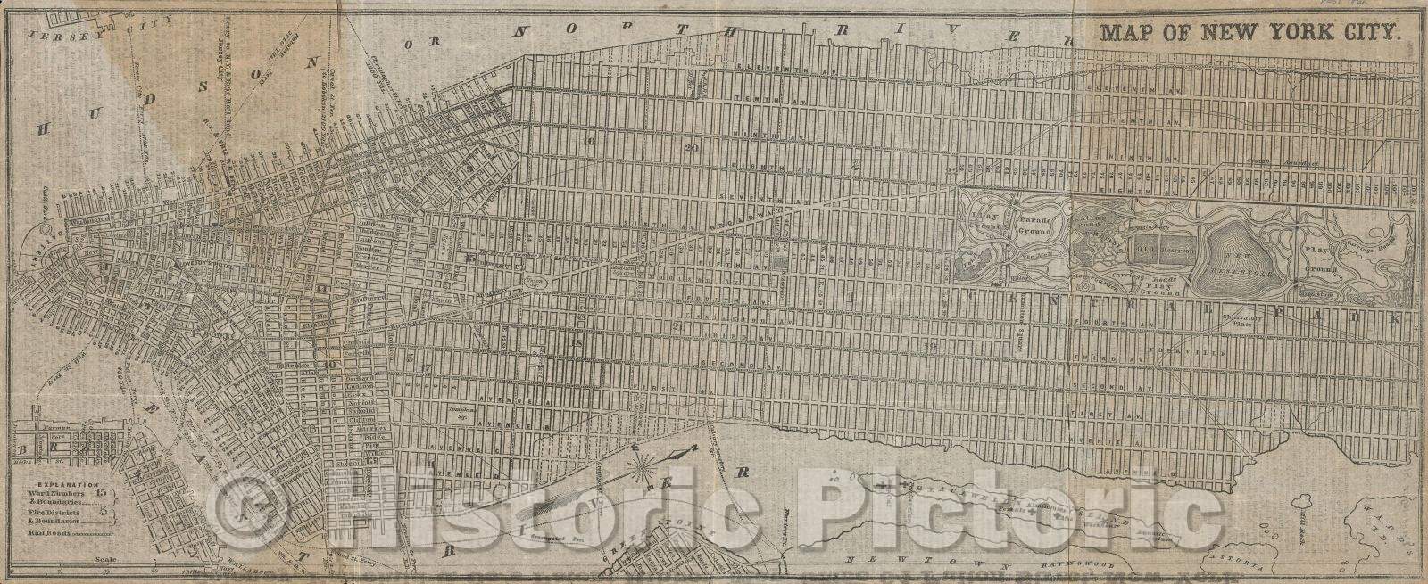 Historic Map : Map of New York City, Vintage Wall Art