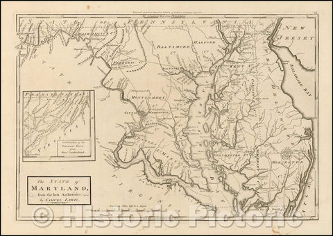 Historic Map - The State of Maryland, from the best Authorities, 1809, Mathew Carey - Vintage Wall Art