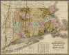 Historic Map - The States of Massachusetts Connecticut And Rhode Island From the best Authorities, 1834, Andrus - Vintage Wall Art
