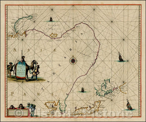 Historic Map - Noordoost Cust Van Asia Van Japan tot Nova Zemla/Goos' Chart of the Japan, Korea, China and Northeastern Russia, 1666, Pieter Goos - Vintage Wall Art