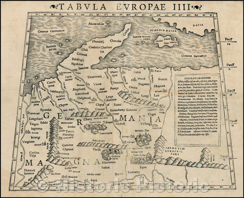 Historic Map - Tabula Europae IIII/Map of the German Empire, Baltic and part of the Balkans, extending to the Carpathian Mountains and the Danube, 1542 - Vintage Wall Art