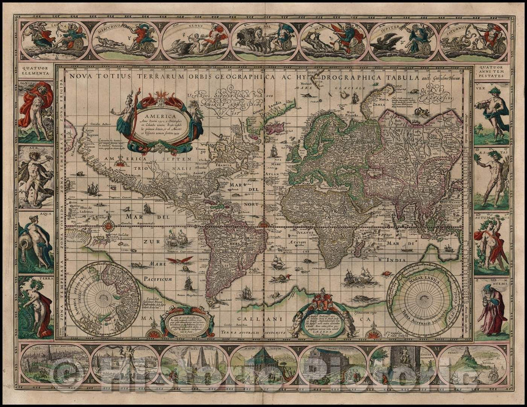 Historic Map - Nova Totius Terrarum Orbis Geographica Ac Hydrographica Tabula auct Guiljelmo Blaeuw, 1630, Willem Janszoon Blaeu v1