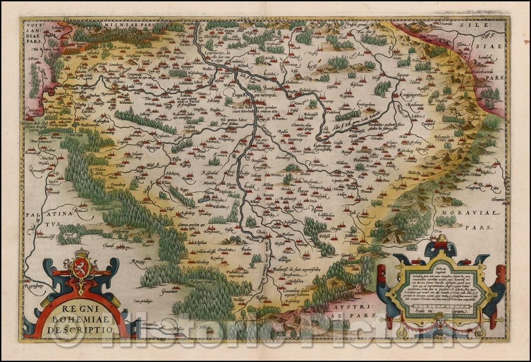 Historic Map - Regni Bohemiae Descriptio, 1573, Abraham Ortelius - Vin ...