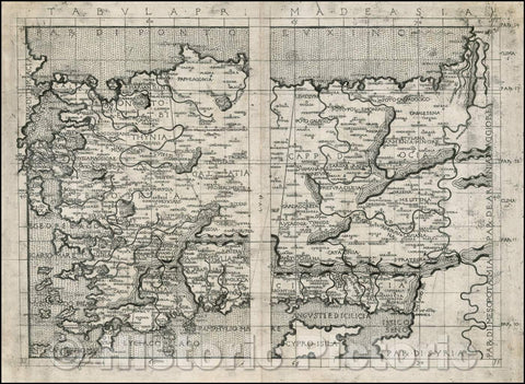 Historic Map - Tabula Prima De Asia [Cyprus, Turkey & Asia Minor]/Tabula Prima De Asia [Cyprus, Turkey & Asia Minor], 1482, Francesco Berlinghieri - Vintage Wall Art