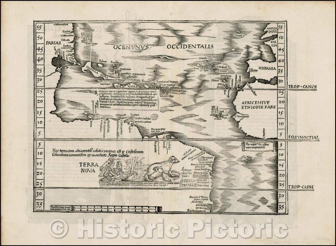 Historic Map - Oceani Occidentalis Seu Terrae Novae Tabula The Admiral's Map, 1522, Lorenz Fries v1