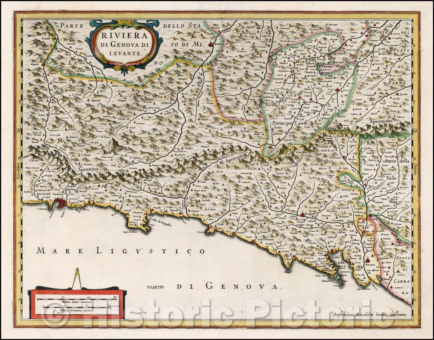 Historic Map - Riviera Di Genova Di Levante/Maps of the Italian Rivier ...