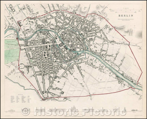 Historic Map - Berlin, Germany, 1833, SDUK v1