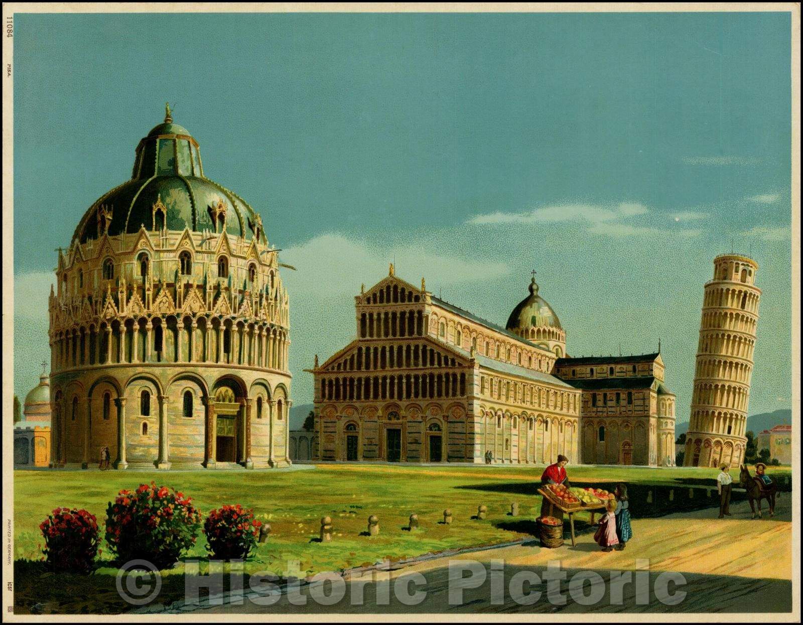 Historic Map - View of Pisa, 1900, Anonymous - Vintage Wall Art