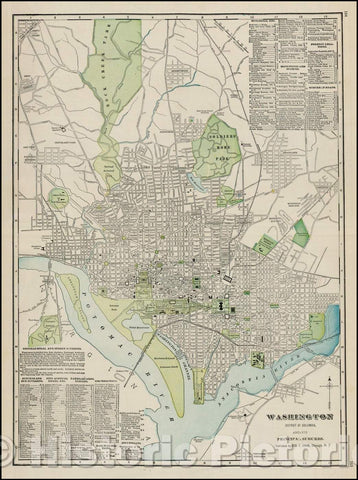 Historic Map - Washington District of Columbia, And Its Principal Suburbs, 1899, George F. Cram - Vintage Wall Art