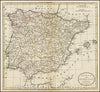 Historic Map - Spain and Portugal from the best Authorities (with the Balearic Islands), 1785, G. Robinson v2