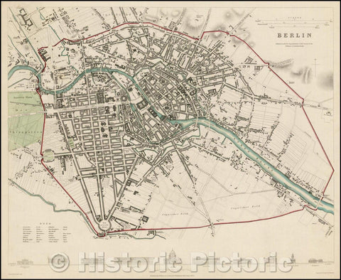 Historic Map - Berlin, Germany, 1833, SDUK v2
