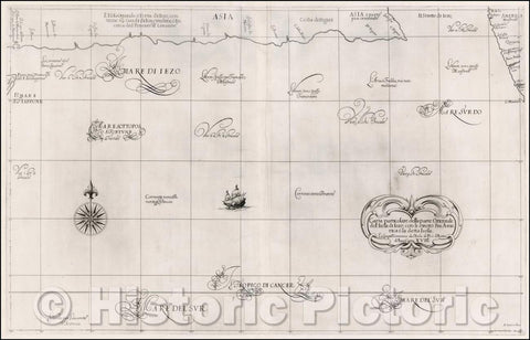 Historic Map - Carta particolare della parte Orientale del' Isola di Iezo/Map of the southern coast of Japan and the Northwest Coast of America, 1661 - Vintage Wall Art