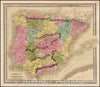 Historic Map - Spain & Portugal (shows Balearic Islands), 1842, Jeremiah Greenleaf - Vintage Wall Art