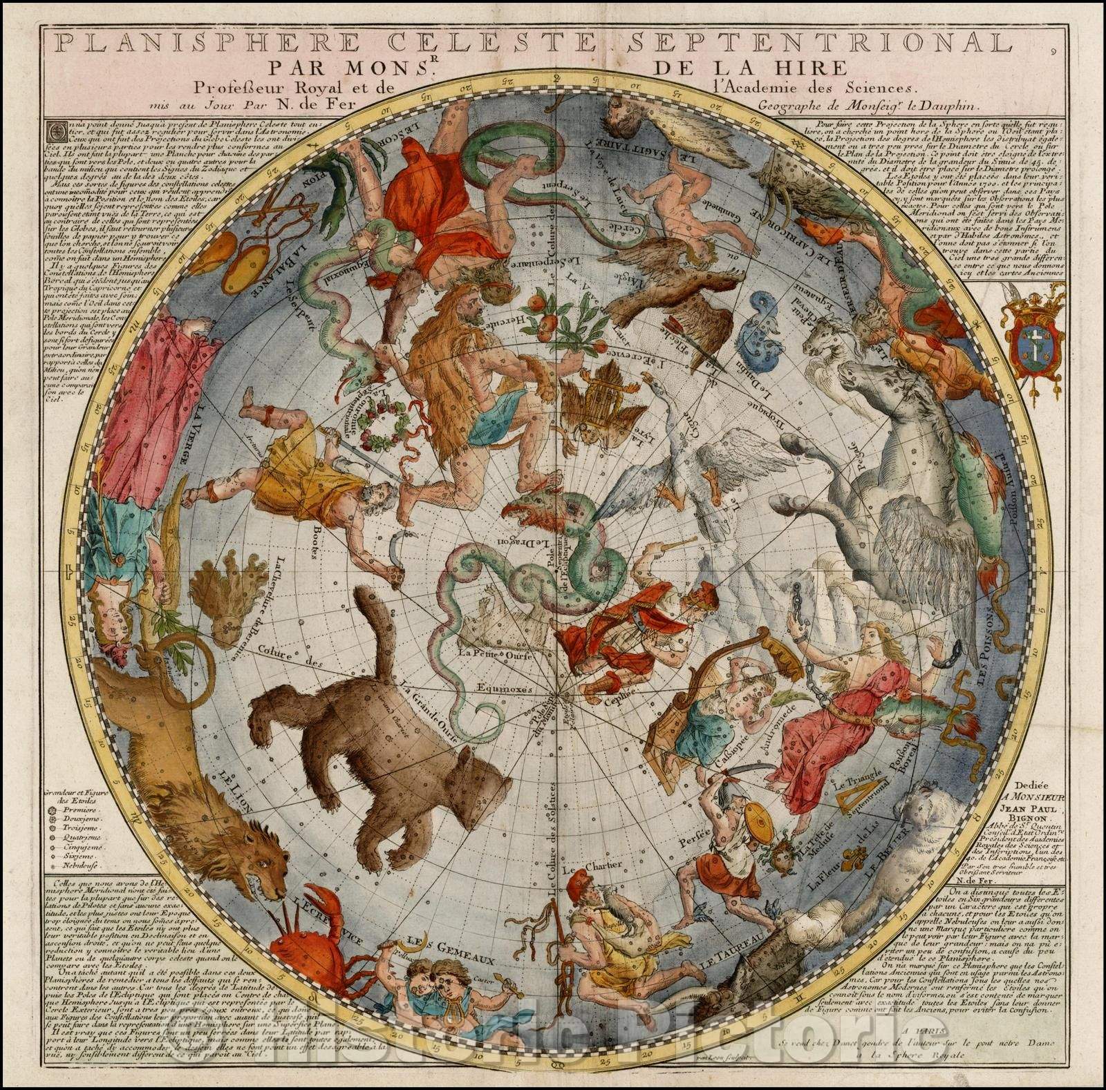 Northern Hemisphere Celestial Planisphere Map Print – Historic Pictoric