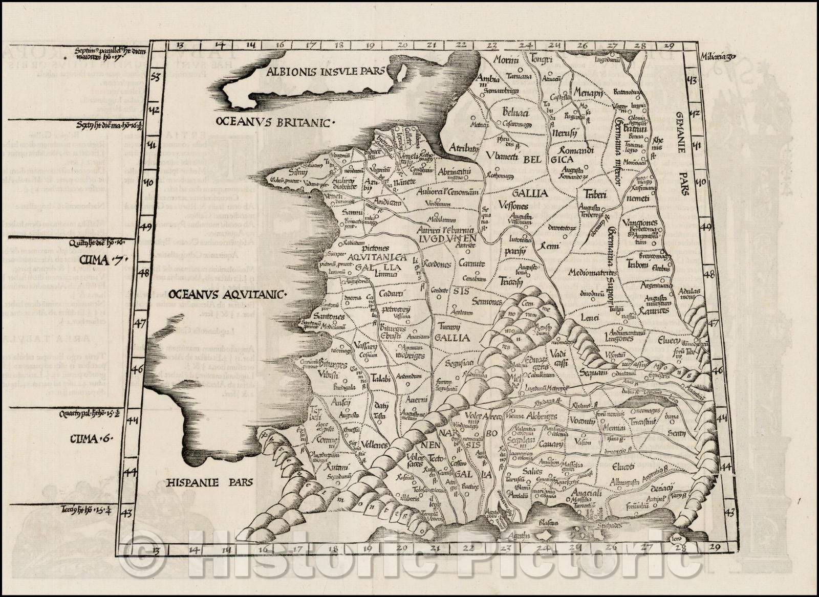 Historic Map - Tabula III Europae (France - Title on Verso)/Table 3 Eu ...