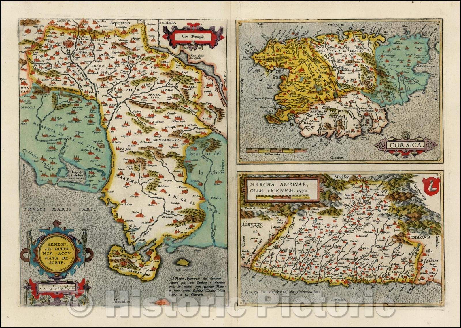 Historic Map - Siena, Senensis Ditionis Accurata Descrip, Corsica :: S ...