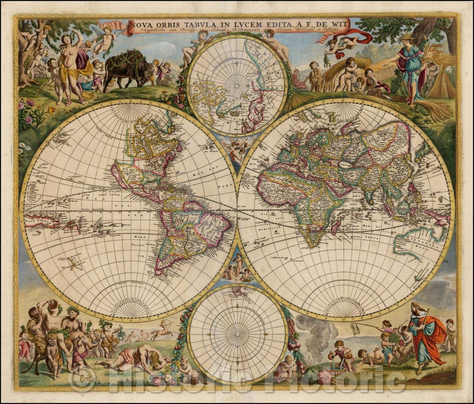 Historic Map - Nova Orbis Tabula In Lucem Edita, A.F.de Wit, 1680, Frederick De Wit v1