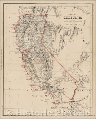 Historic Map - State of California, 1857, Henry Darwin Rogers v2