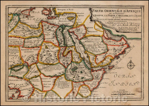 Historic Map - Egypt, the Arabian Peninsula, Cyprus, Red Sea and Northeastern Africa/Partie Orientale D'Afrique ou se trouvent L'Egipte, La Nubie, 1705 v2