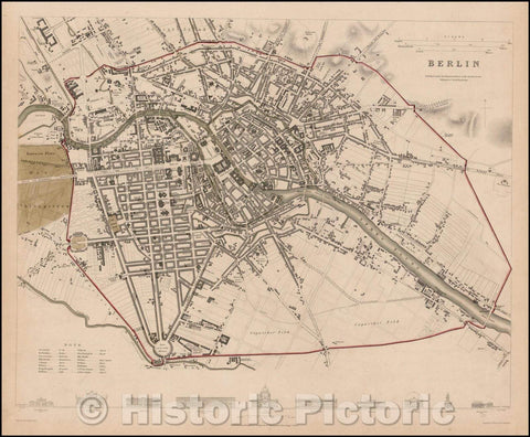 Historic Map - Berlin, Germany, 1833, SDUK v3