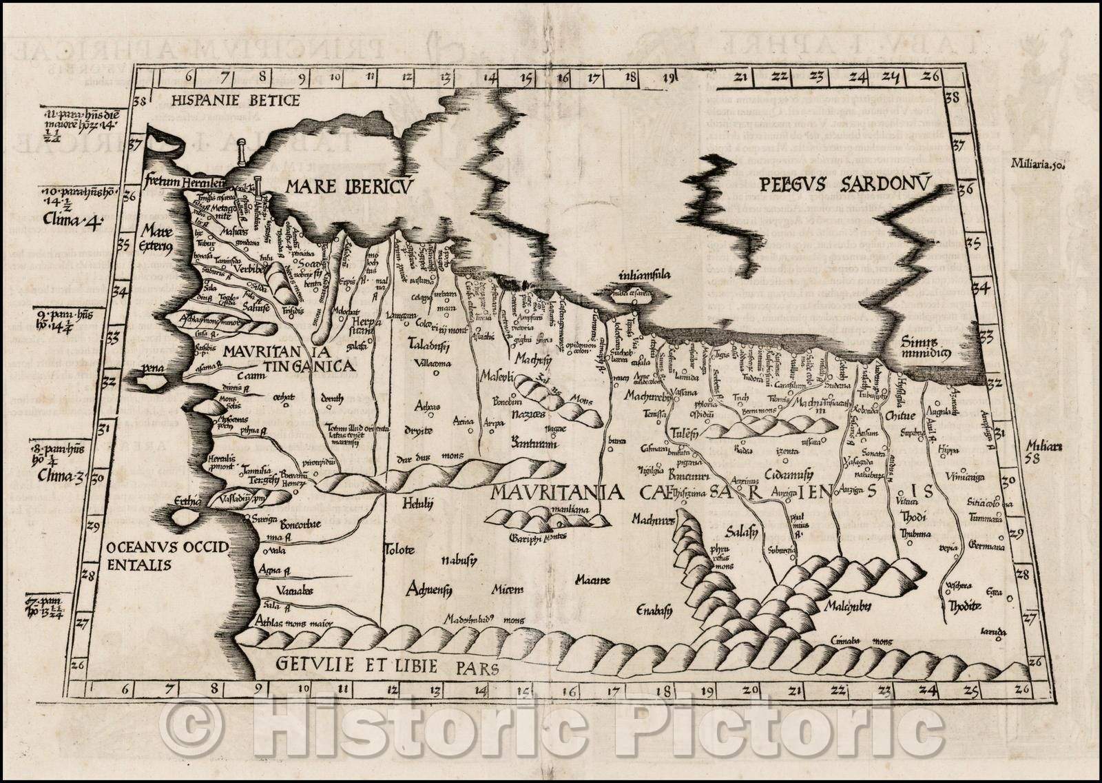 Historic Map - Tabu. I. Aphricae title on verso, 1535, Lorenz Fries v2 ...