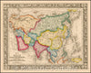 Historic Map - Map of Asia Showing its Gt. Political Divisions and.Routes of Trade between London & India, China, Japan, 1865, Samuel Augustus Mitchell Jr. - Vintage Wall Art