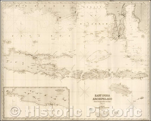Historic Map - East India Archipelago [Eastern Passages to China and Japan] [Chart No. 1], 1866, James Imray & Son - Vintage Wall Art