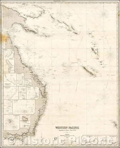 Historic Map - Western Pacific (Australia to China, Chart No. 2), 1868, James Imray & Son - Vintage Wall Art