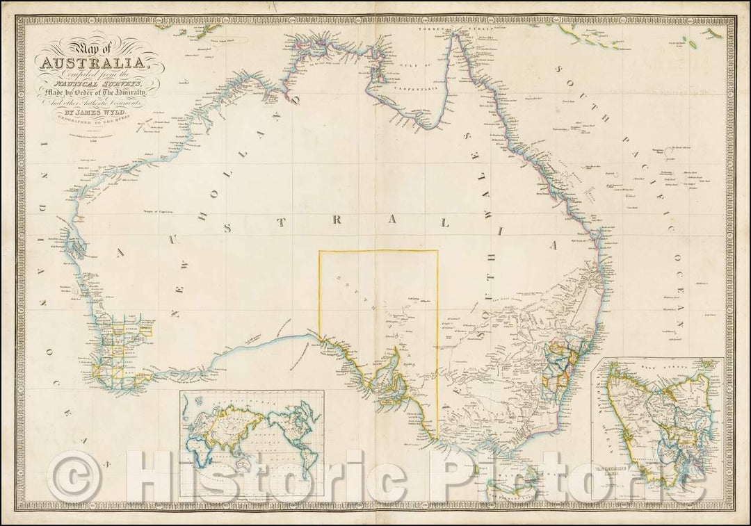 Historic Map - Map of Australia, 1844, James Wyld v1