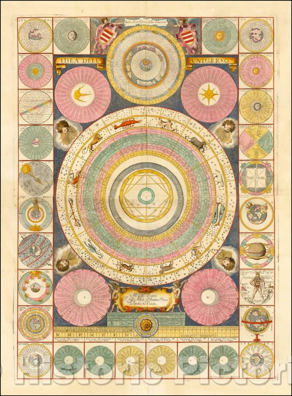 Cosmographical Chart Celestial Map 1690 Historical Print – Historic ...