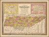 Historic Map - Tennessee with its Roads & Distances from palce to place along the Stage & Steamboat Routes, 1849, Samuel Augustus Mitchell v2