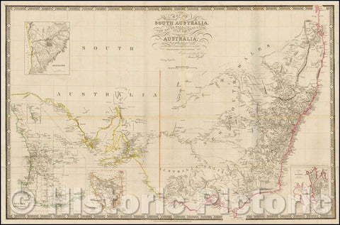 Historic Map - Map of South Australia, New South Wales, Van Diemen's Land and Settled Parts of Australia, 1840, James Wyld v1