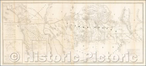 Historic Map - of That Portion of the Boundary between the United States and Mexico From the Pacific Coast To The Junction of the Gila and Colorado Rivers, 1855 - Vintage Wall Art
