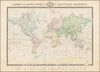 Historic Map - Tableau Du Monde Actuel Ou Planisphere Terrestre, indiquant les Itineraires de plus celebres Naigateurs, 1861 - Vintage Wall Art