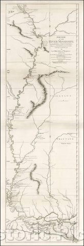 Historic Map - Course of the River Mississipi, from the Balise to Fort Chartres; Taken on an Expedition to the Illinois, in the latter end of the Year 1765, 1775 v2