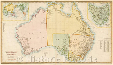 Historic Map - The Australian Colonies, 1859, Edward Stanford - Vintage Wall Art